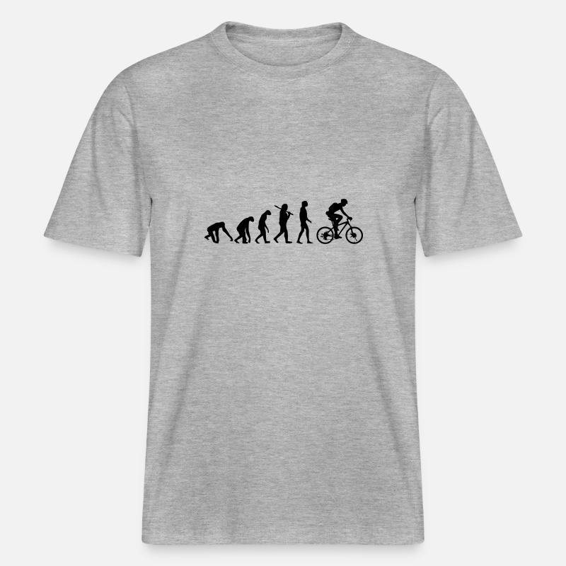 ÉVOLUTION DU VÉLO -  T-shirt unisexe RELAXED FIT en coton bio - gris chiné