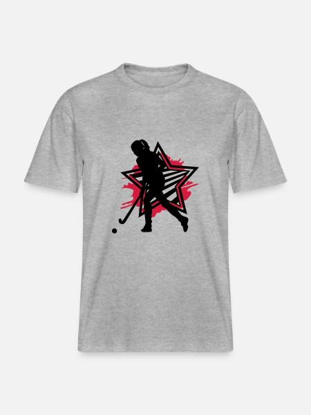 Hockey Girl -  RELAXED FIT Unisex Organic T-Shirt - heather grey