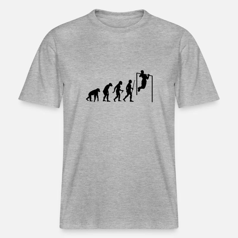 Evolution Pull Up -  RELAXED FIT Unisex Organic T-Shirt - heather grey