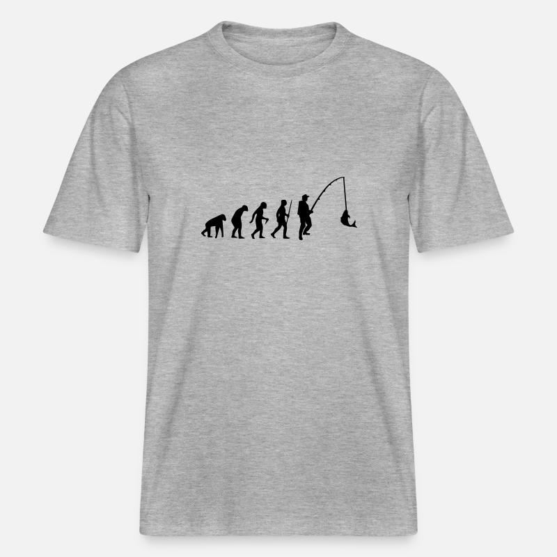 EVOLUTION DE POISSON ! -  T-shirt unisexe RELAXED FIT en coton bio - gris chiné