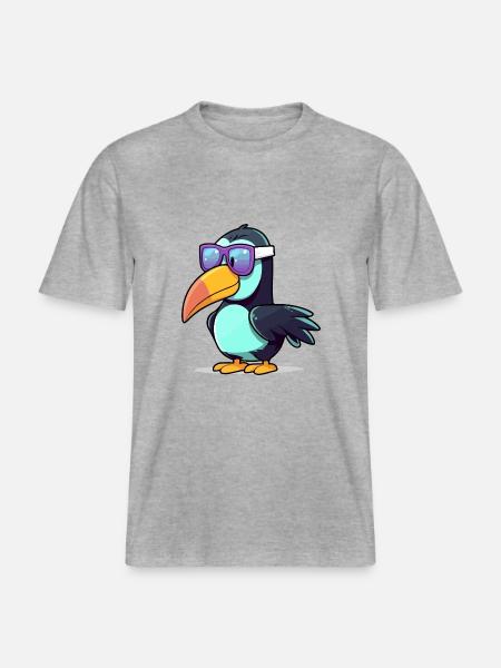 Hob the toucan - RELAXED FIT Unisex Organic T-Shirt - heather grey