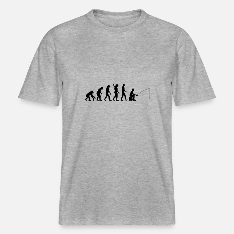 Poisson pêche évolution b -  T-shirt unisexe RELAXED FIT en coton bio - gris chiné