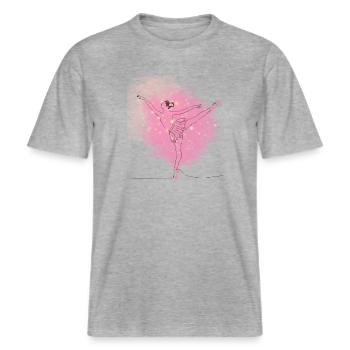 Ballerina -  RELAXED FIT Unisex Organic T-Shirt - heather grey - Front - Alina (178cm) & Michal (187cm)