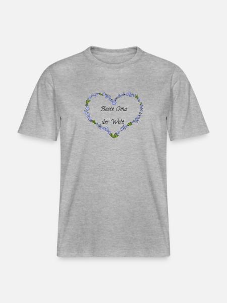 Beste Oma der Welt -  RELAXED FIT Unisex Organic T-Shirt - Grau meliert