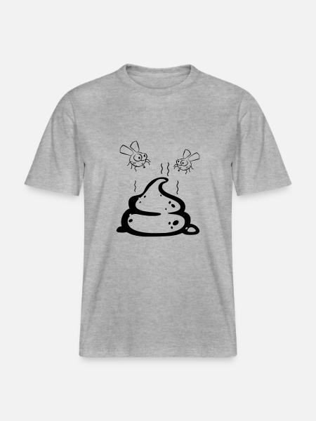 Scheisse mit Fliegenpaar - RELAXED FIT Unisex Organic T-Shirt - Grau meliert