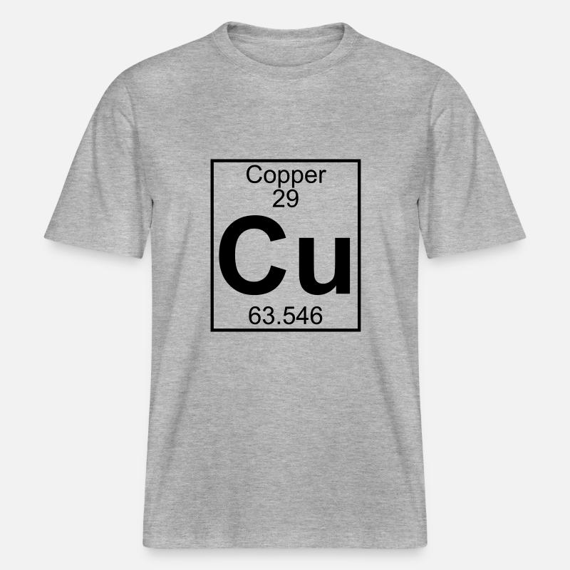 Element 29 - Cu (copper) - Full -  RELAXED FIT Unisex Organic T-Shirt - Grau meliert