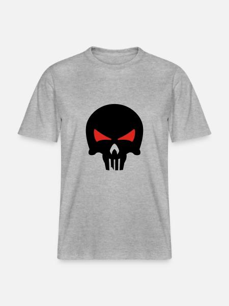 bone head - RELAXED FIT Unisex Organic T-Shirt - Grau meliert