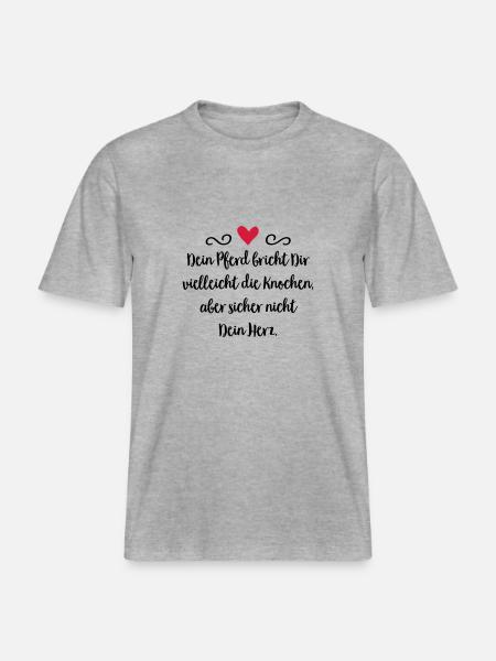 Pferd - RELAXED FIT Unisex Organic T-Shirt - Grau meliert