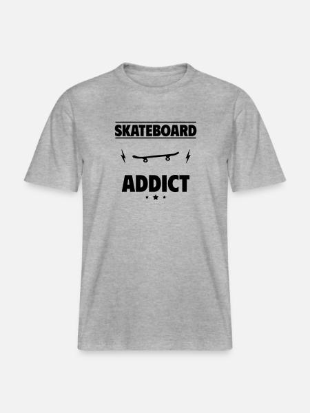 Skateboard Addict - RELAXED FIT Unisex Organic T-Shirt - heather grey