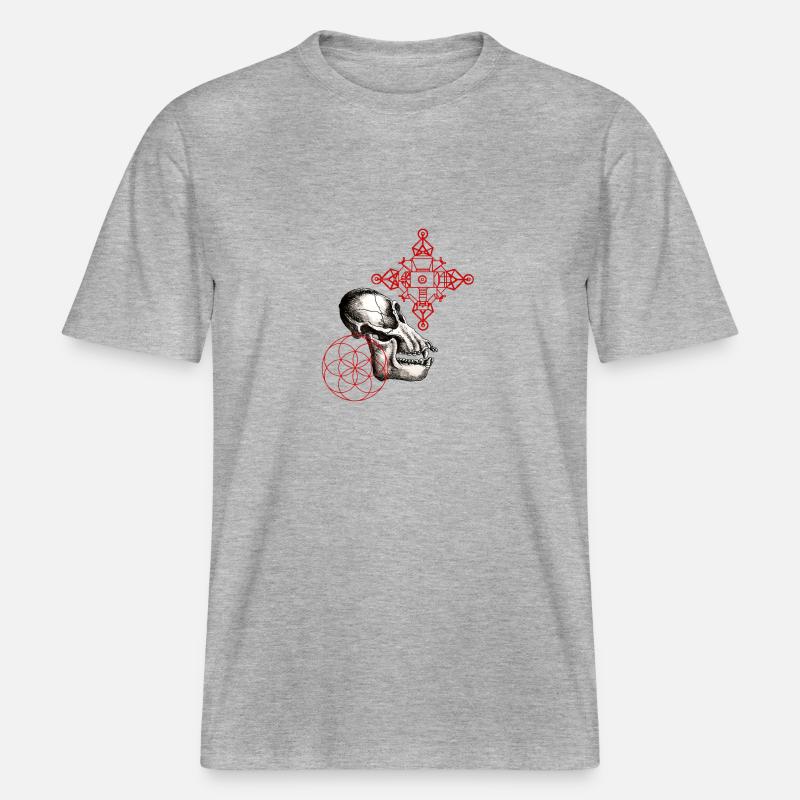 Mond-Australepithecus -  RELAXED FIT Unisex Organic T-Shirt - Grau meliert