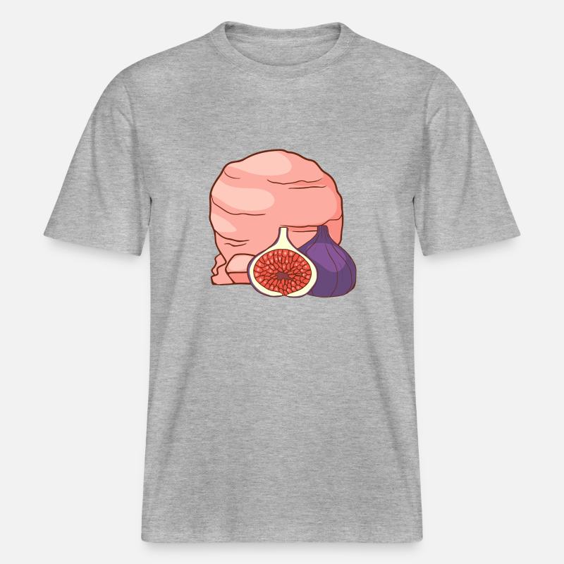 Feigenfrucht Eis Speiseeis Eiskrem Eiscreme -  RELAXED FIT Unisex Organic T-Shirt - Grau meliert