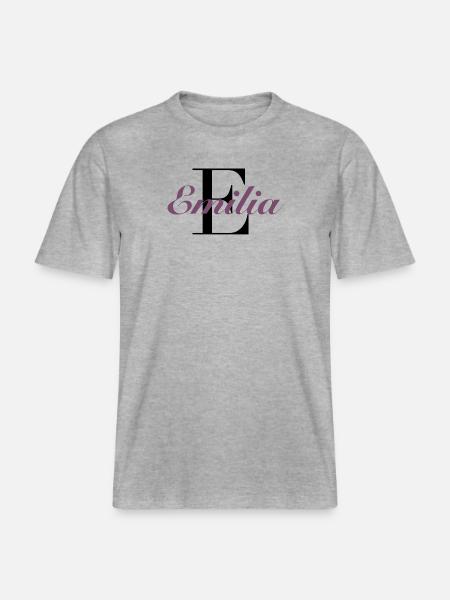 Name - Emilia - RELAXED FIT Unisex Organic T-Shirt - heather grey