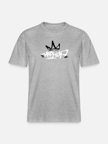 Graffiti Tag HipHop King 01 2C - RELAXED FIT Unisex Organic T-Shirt - Grau meliert