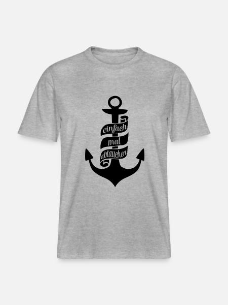 Anker einfach mal abtauchen -  RELAXED FIT Unisex Organic T-Shirt - Grau meliert