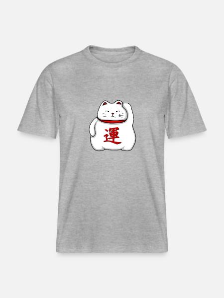 Maneki-neko - RELAXED FIT Unisex Organic T-Shirt - heather grey