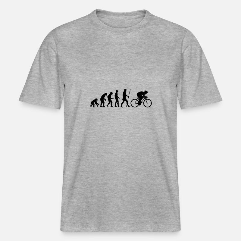 Evolution Rennrad als Geschenk -  RELAXED FIT Unisex Organic T-Shirt - Grau meliert