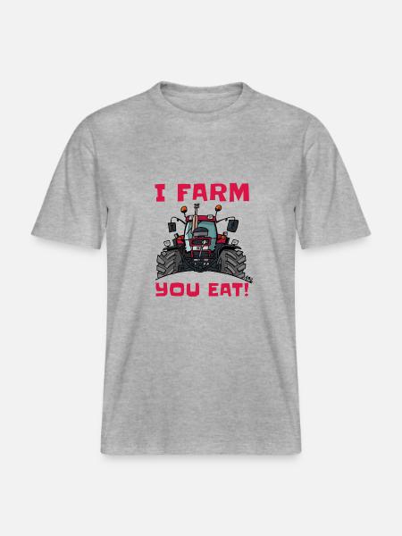 Ich Bauernhofs Fall essen -  RELAXED FIT Unisex Organic T-Shirt - Grau meliert