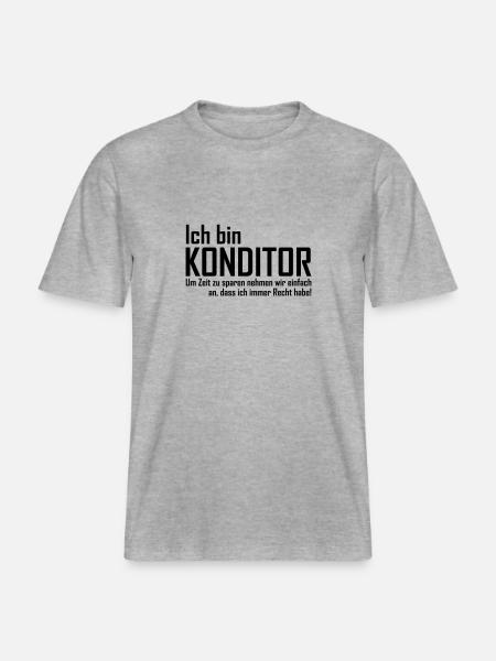 ich bin konditor -  RELAXED FIT Unisex Organic T-Shirt - Grau meliert