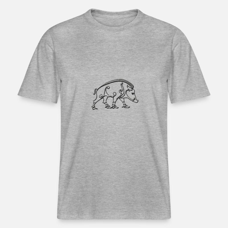 Celtic boar -  RELAXED FIT Unisex Organic T-Shirt - heather grey