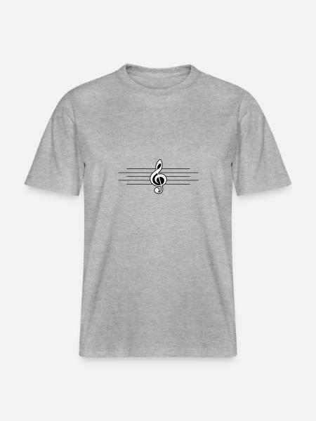 Clef Music -  RELAXED FIT Unisex Organic T-Shirt - heather grey
