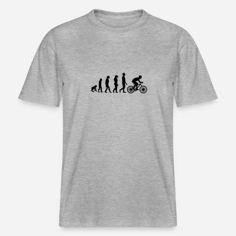 VTT descente descente VTT évolution -  T-shirt unisexe RELAXED FIT en coton bio - gris chiné