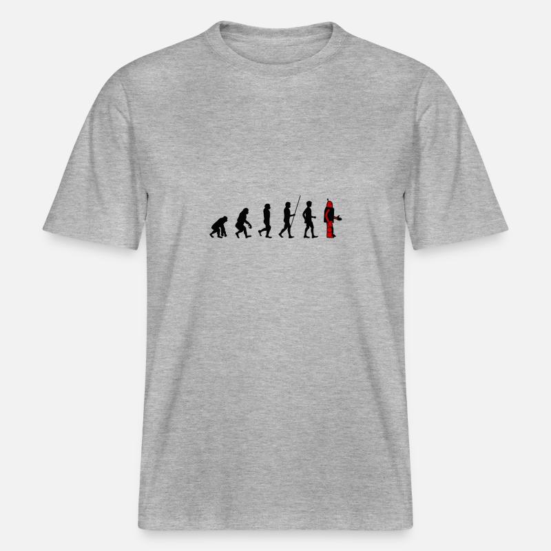 Evolution - Robot -  T-shirt unisexe RELAXED FIT en coton bio - gris chiné