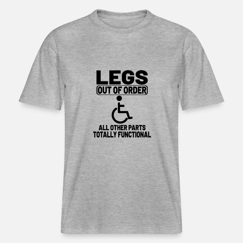 Lustiges Geschenk Amputation Rollstuhlfahrer -  RELAXED FIT Unisex Organic T-Shirt - Grau meliert