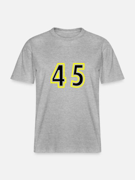 45 Number College - RELAXED FIT Unisex Organic T-Shirt - heather grey