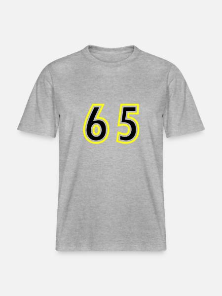 65 Number College -  RELAXED FIT Unisex Organic T-Shirt - heather grey