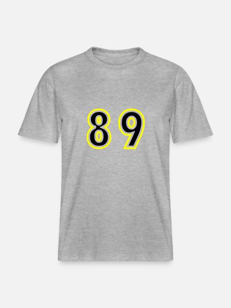 89 Number College -  RELAXED FIT Unisex Organic T-Shirt - heather grey