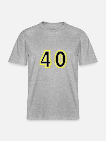 40 Number College - RELAXED FIT Unisex Organic T-Shirt - heather grey