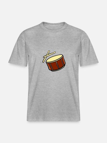 Trommel mit Schläger - RELAXED FIT Unisex Organic T-Shirt - Grau meliert