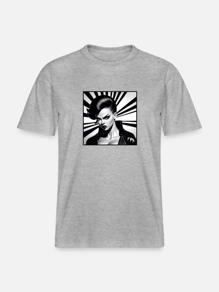 Monochrome Pop Art - RELAXED FIT Unisex Organic T-Shirt - Grau meliert