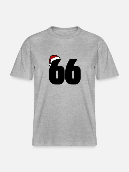 66 Number Christmas -  RELAXED FIT Unisex Organic T-Shirt - heather grey