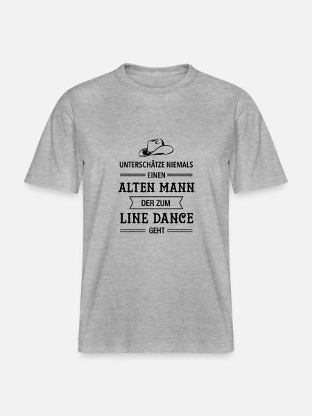 Vieil homme - danse de ligne - papa grand-père -  T-shirt unisexe RELAXED FIT en coton bio - gris chiné