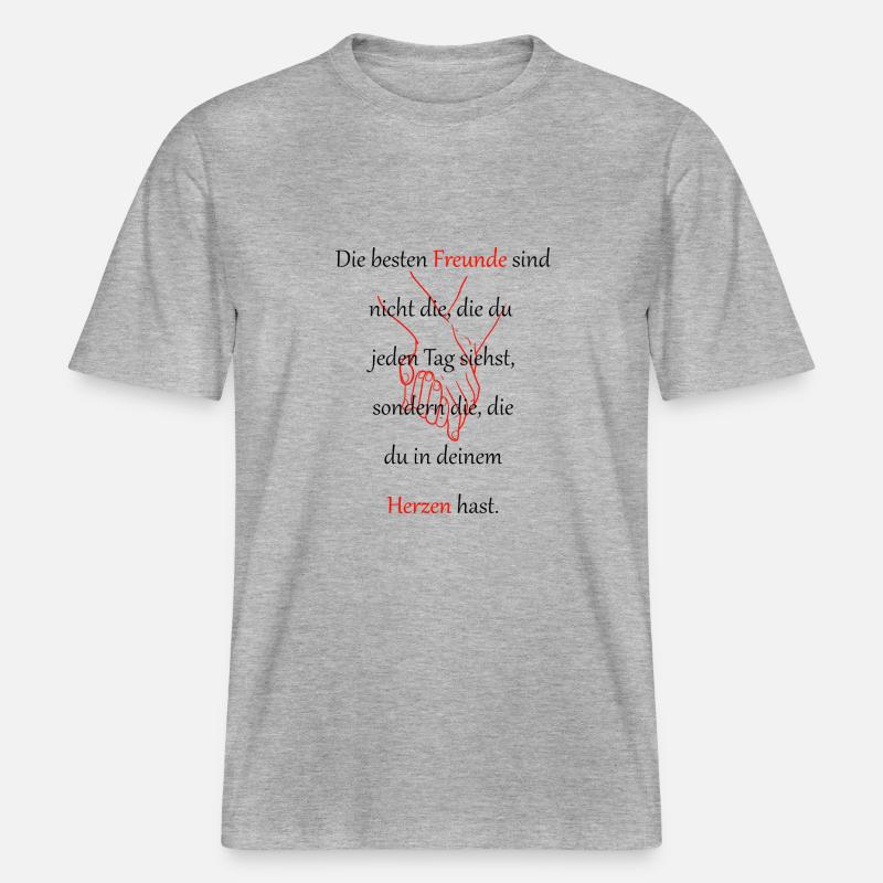 Spruch mit händen -  RELAXED FIT Unisex Organic T-Shirt - Grau meliert