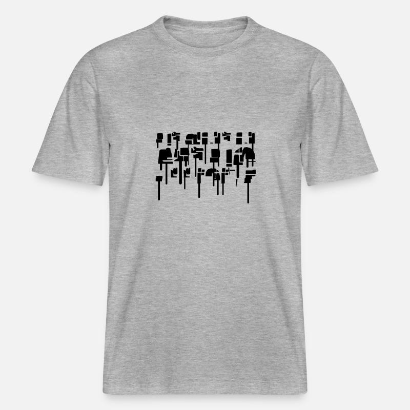 Graffiti abstrait -  T-shirt unisexe RELAXED FIT en coton bio - gris chiné