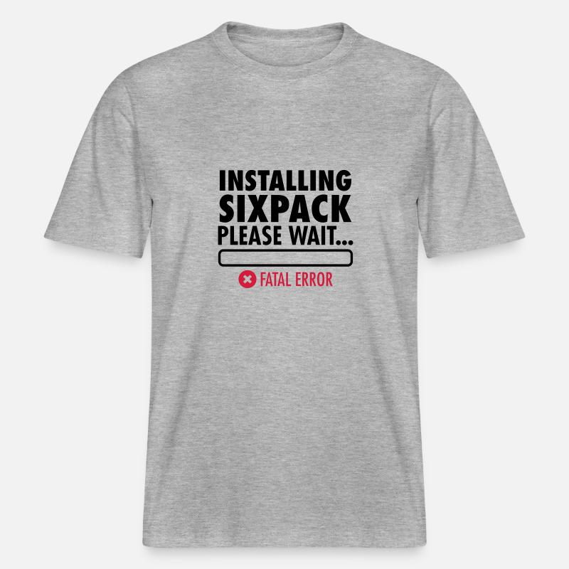 Installing Sixpack (Fatal Error) -  RELAXED FIT Unisex Organic T-Shirt - Grau meliert