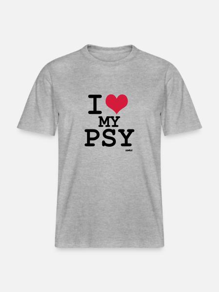 i love my psy - RELAXED FIT Unisex Organic T-Shirt - heather grey