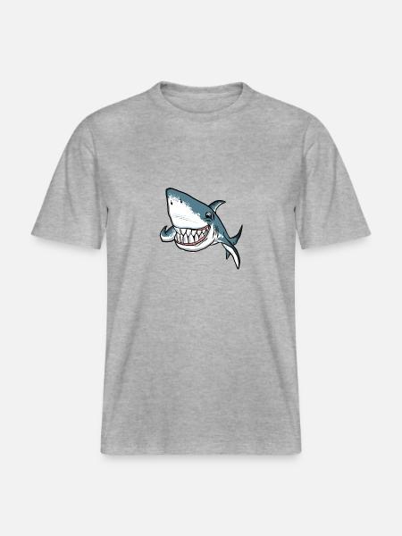 Tauch Dive Shark Hai - RELAXED FIT Unisex Organic T-Shirt - heather grey