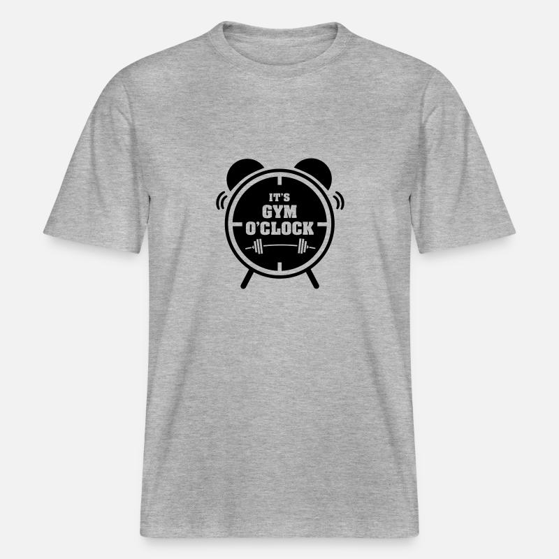 It's Gym O'Clock - T-shirt unisexe RELAXED FIT en coton bio - gris chiné