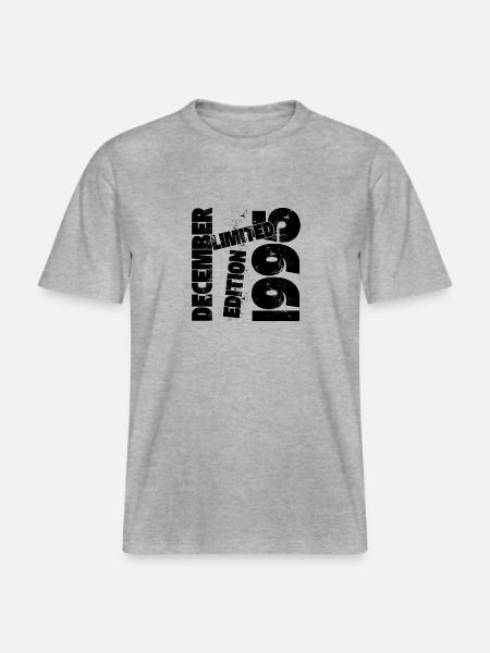 DECEMBER 1995 LIMITED EDITION - RELAXED FIT Unisex Organic T-Shirt - heather grey