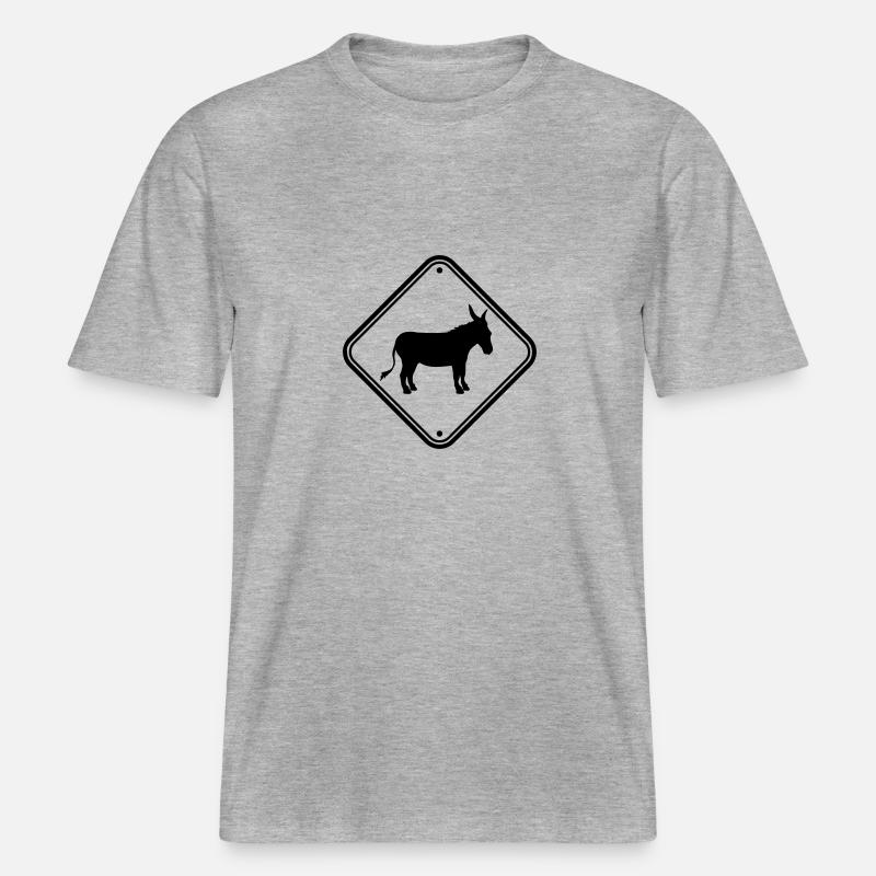 Observera varningsskylt Varning Varning Varning ese - Unisex ekologisk T-shirt med avslappnad passform - gråmelerad