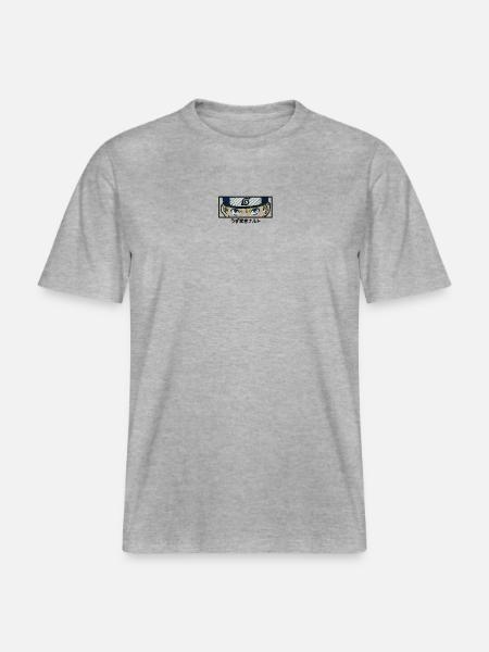 Naruto Augen Als Stickmotiv - RELAXED FIT Unisex Organic T-Shirt - Grau meliert