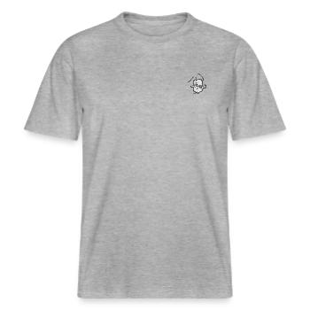 Hello Maestro Stick Von Maestro -  RELAXED FIT Unisex Organic T-Shirt - Grau meliert - Vorne - Alina (178cm) & Michal (187cm)