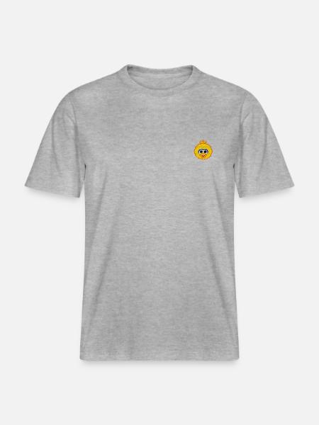 Sesamstraße Bibo Als Stickmotiv - RELAXED FIT Unisex Organic T-Shirt - Grau meliert
