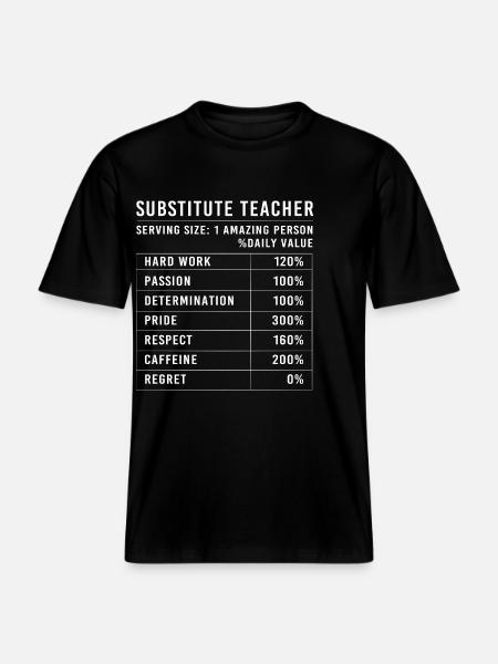 Enseignant suppléant Enseignant suppléant -  T-shirt unisexe RELAXED FIT en coton bio - noir
