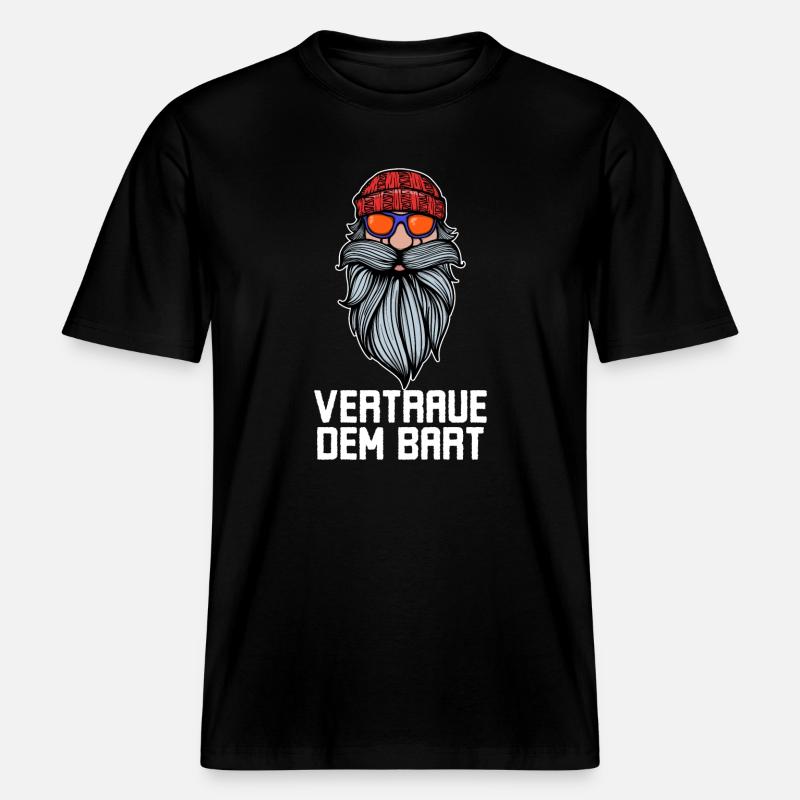 Humorvoll Bart Ziegenbart Statement Bartfrisur -  RELAXED FIT Unisex Organic T-Shirt - Schwarz