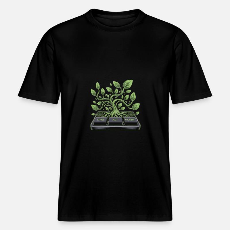 ctrl alt plant garden design -  RELAXED FIT Unisex Organic T-Shirt - black