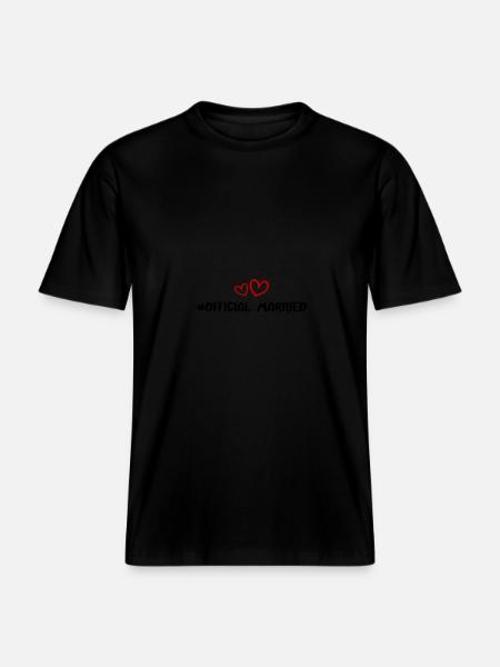 Married Wedding Heart -  RELAXED FIT Unisex Organic T-Shirt - black